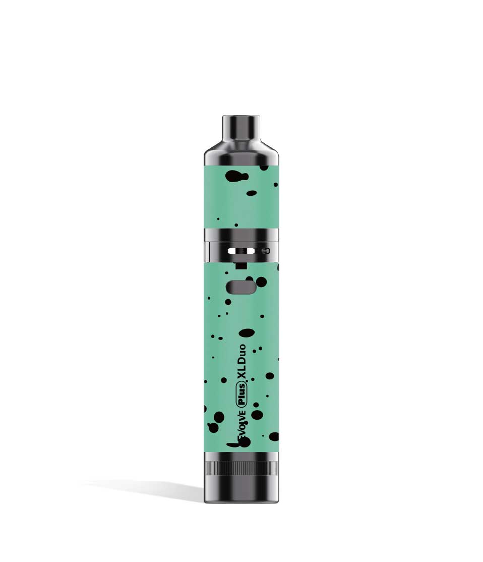 Teal Black Spatter wax mode Wulf Mods Evolve Plus XL Duo 2-in-1 Kit on white background