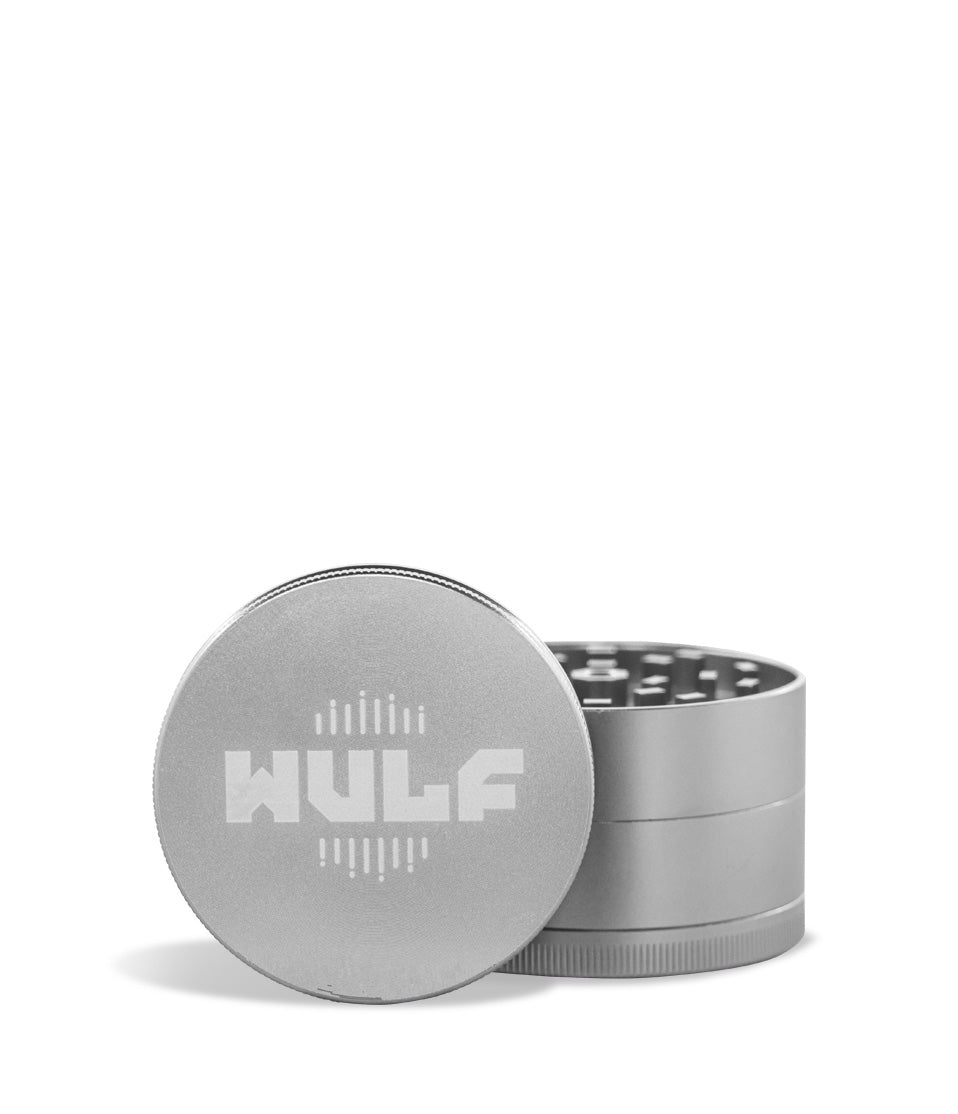 Titanium Wulf Mods 65mm 4pc Grinder Front View on White Background