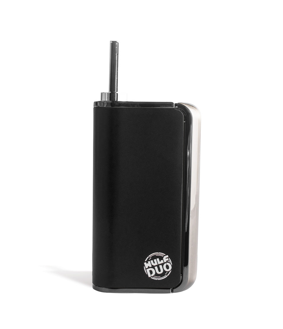 Black front view Wulf Mods Duo 2 in 1 Cartridge Vaporizer on white background