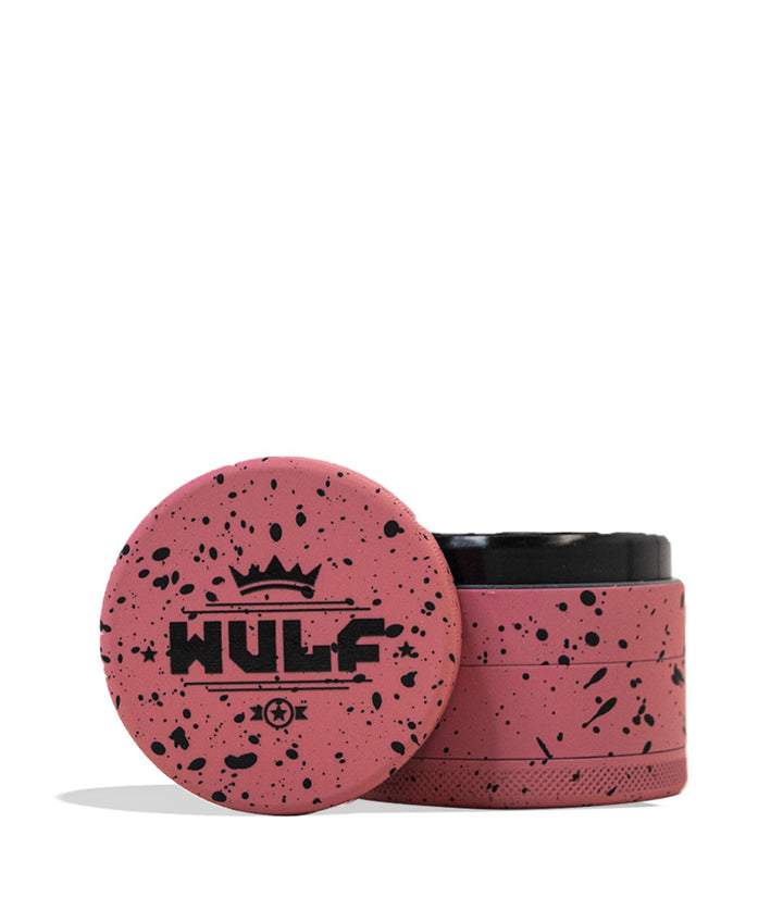 Pink Black Spatter Wulf Mods 4pc 65mm Spatter Grinder on white background