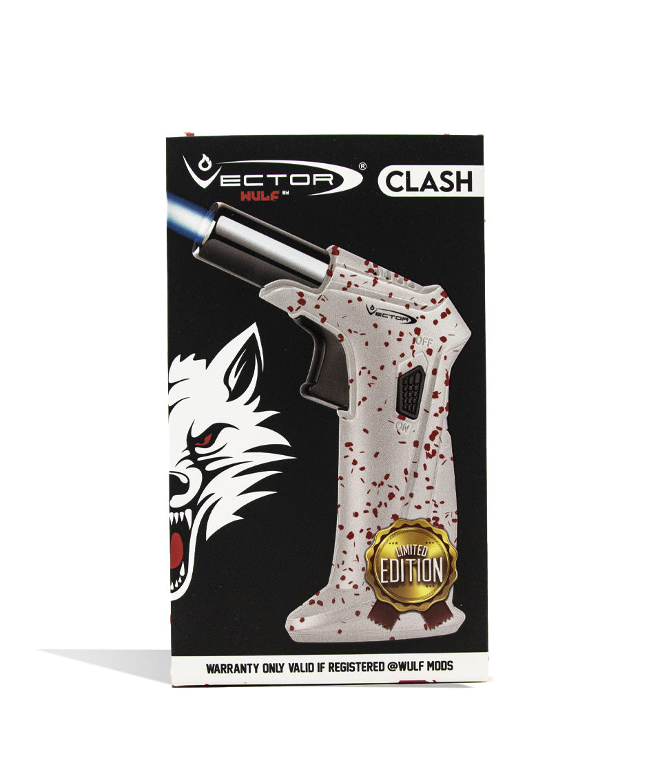 White Red Spatter Wulf Mods Clash Torch packaging on white background