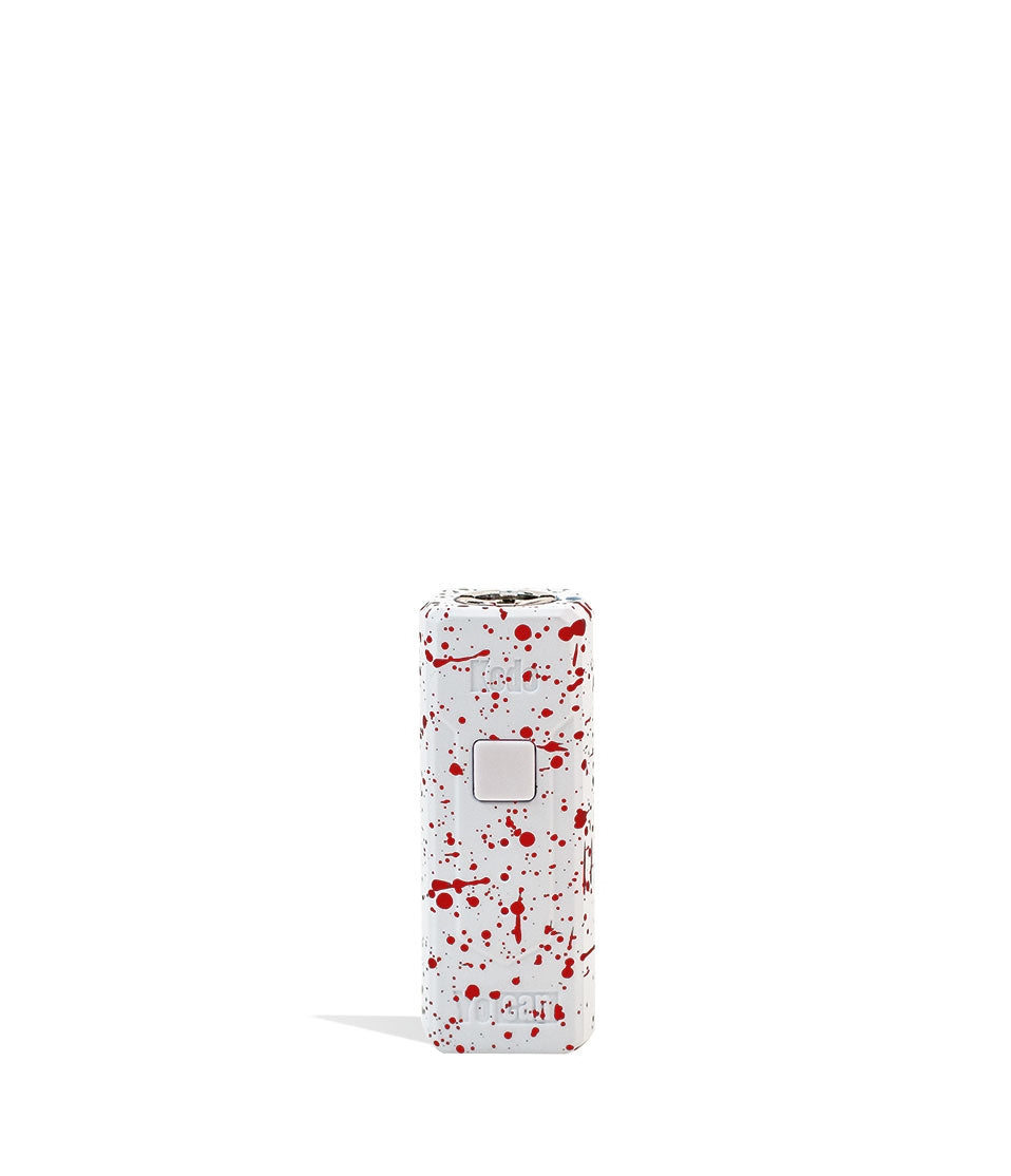 White Red Spatter Wulf Mods KODO Cartridge Vaporizer on white background