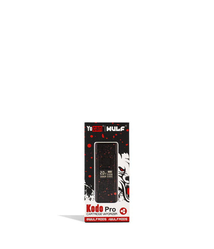 Black Red Spatter packaging Wulf Mods KODO Pro Cartridge Vaporizer on white background