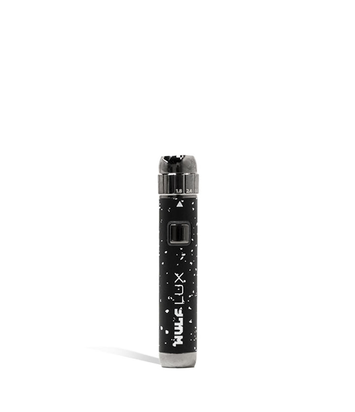 Black White Spatter Wulf Mods LUX Cartridge Vaporizer on white background