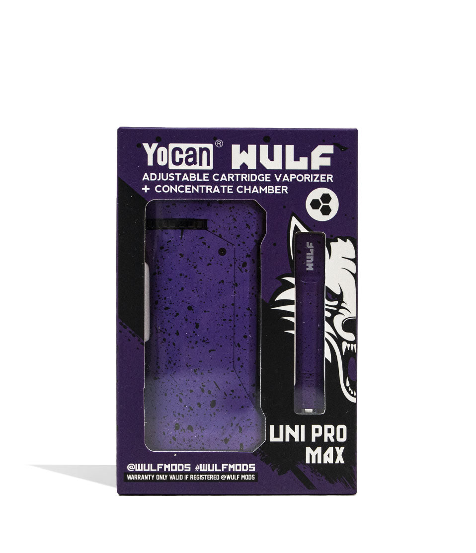 Purple Black Spatter packaging Wulf Mods UNI Pro Max Concentrate Kit on white background