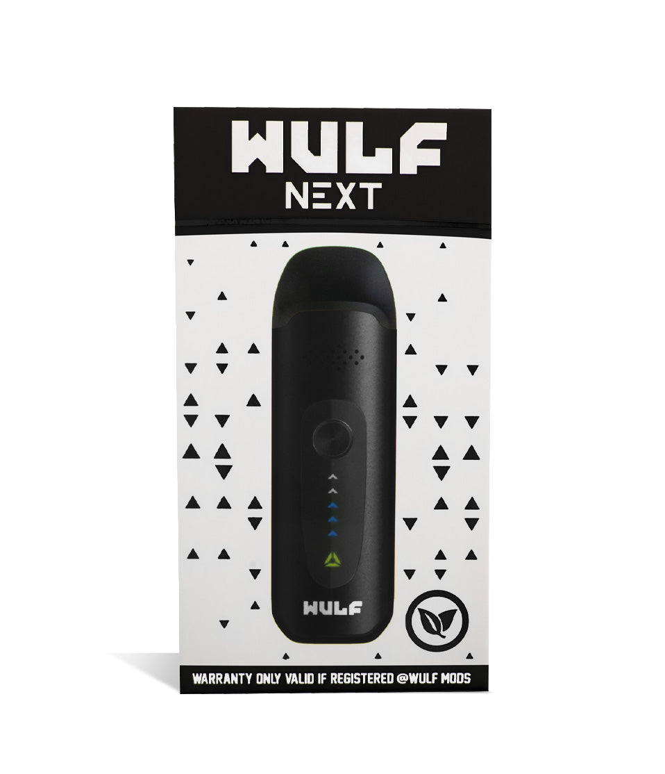 Black packaging Wulf Mods Next Vaporizer on white background