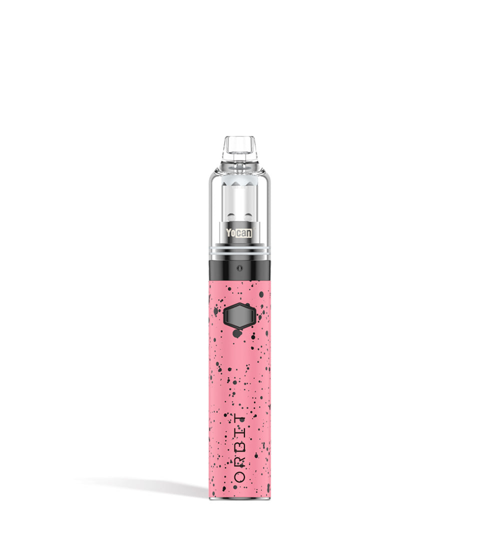 Pink Black Spatter Wulf Mods Orbit Concentrate Vaporizer on white background