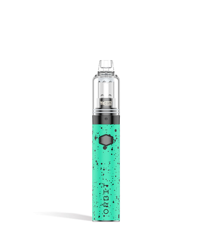 Teal Black Spatter Wulf Mods Orbit Concentrate Vaporizer on white background