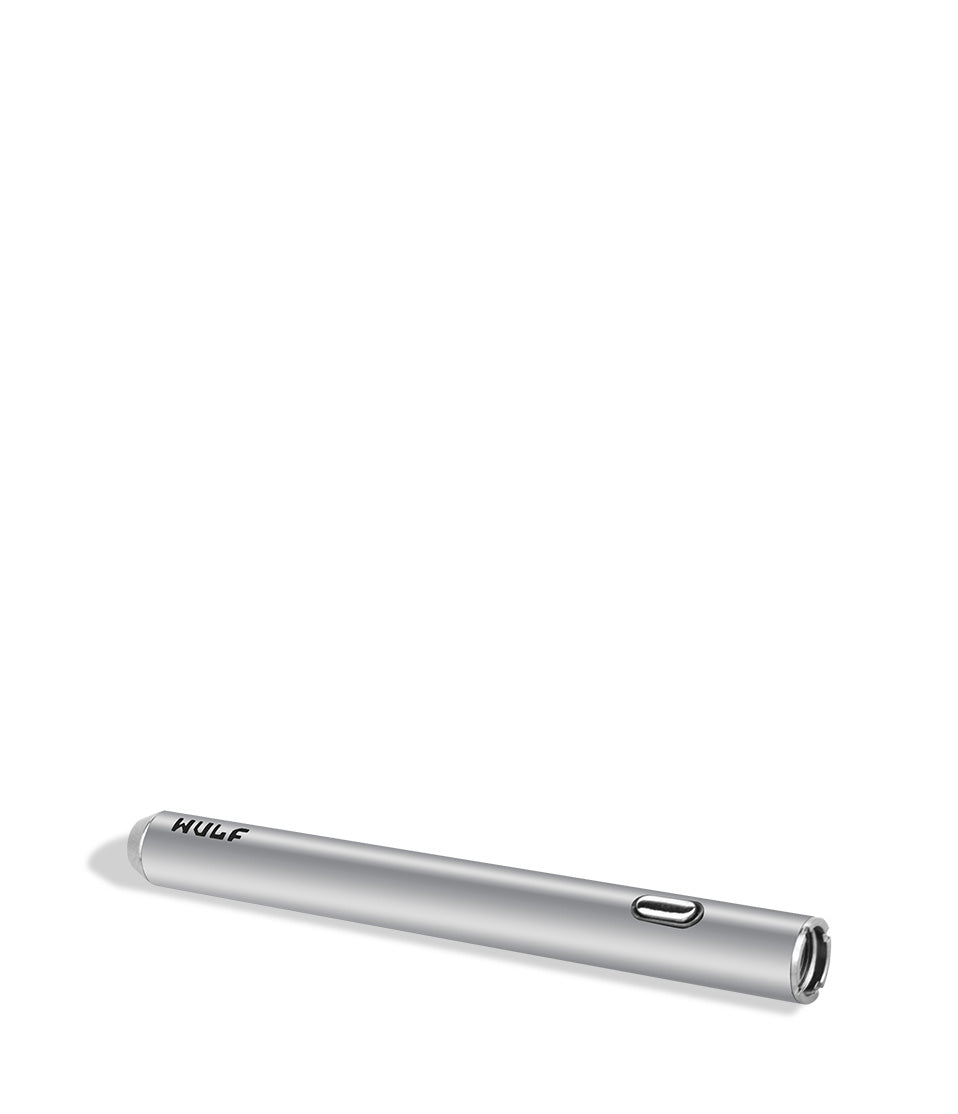 Silver side view Wulf Mods SLK Vape Pen on white background